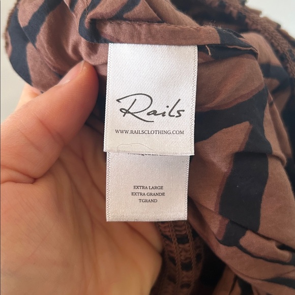 Rails Brendon pant in Moroccan Nights brown breezy wide leg cotton trouser XL - Picture 9 of 10